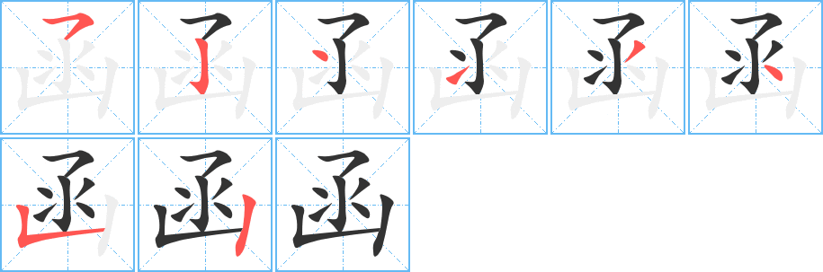 函字的笔顺分步演示