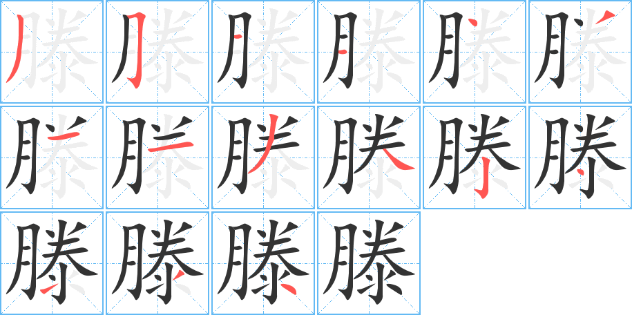 滕字的笔顺分步演示