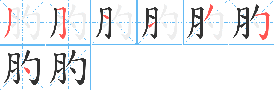 肑字的笔顺分步演示