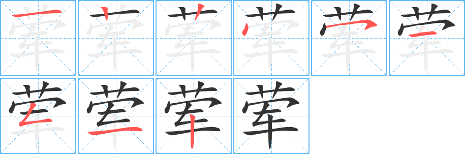 荤字的笔顺分步演示