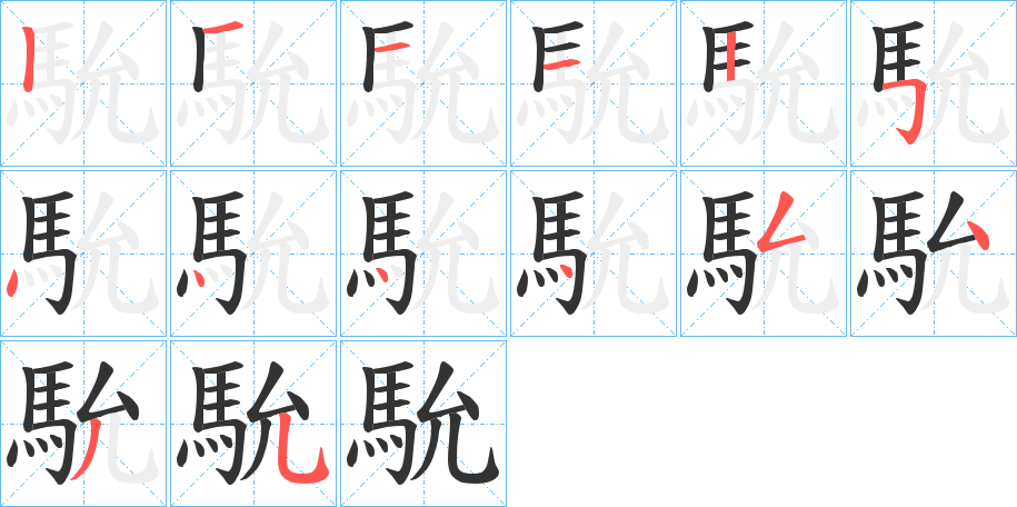 馻字的笔顺分步演示